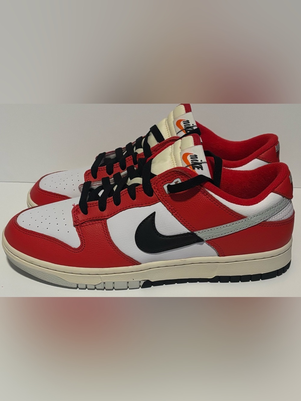 Nike Dunk Low Red White Black | Two-Tone Sole | Men’s 9 / Women’s 10.5